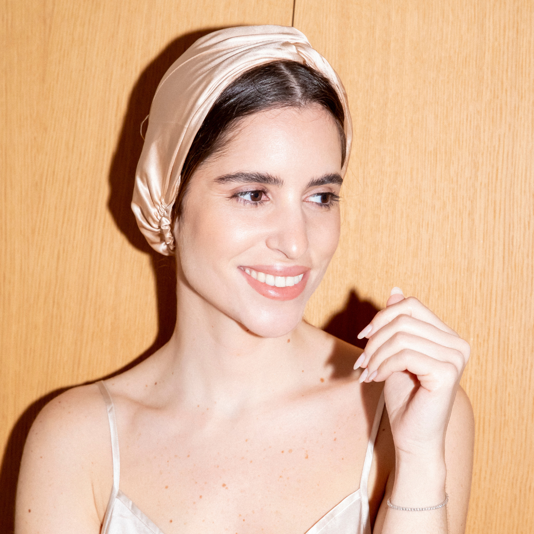 Schlaf-Turban Roségold