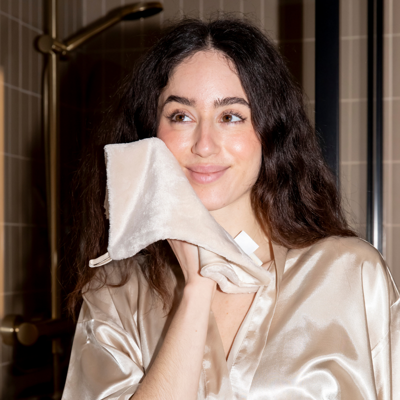 Serviette visage soie microfibre