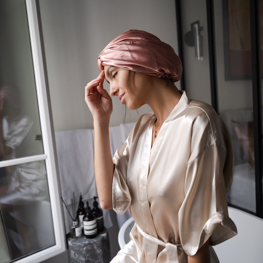 Schlaf-Turban Roségold