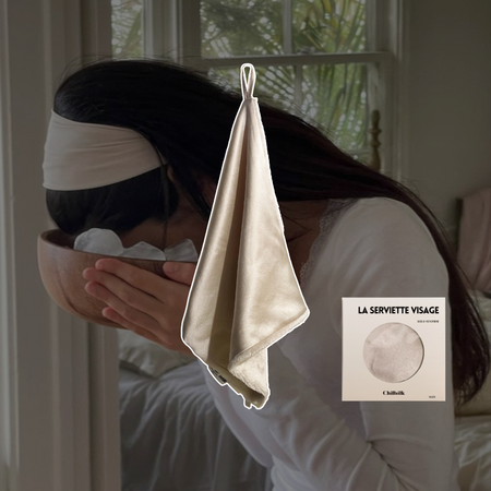 Serviette visage soie microfibre