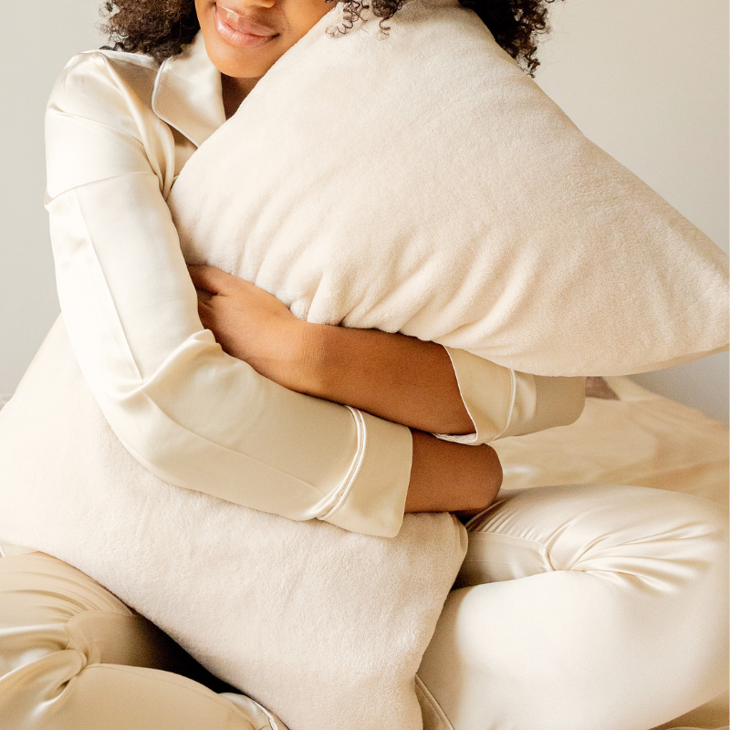 Taie d'oreiller en soie et microfibre