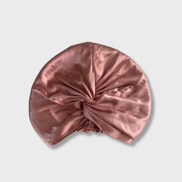 Deresina Turban Brodé Avec Rose Pour Perte De Cheveux - Chapeau Chimio Confortable Et Respirant