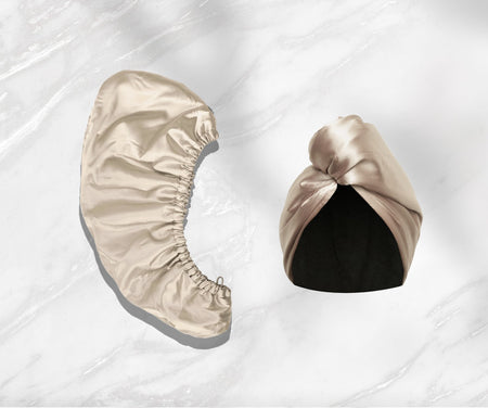 Serviette turban absorbante en satin et microfibre